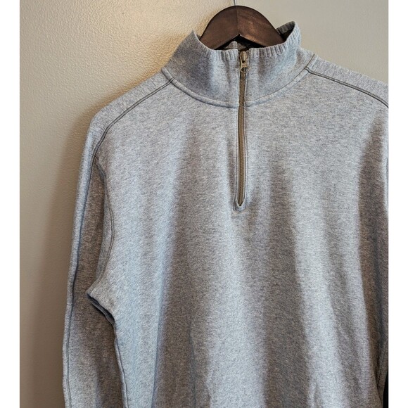 Robert Graham Size Large Quarter Zip Sweater Mens Pullover Gray L Sweatshirt LS - Picture 2 of 5